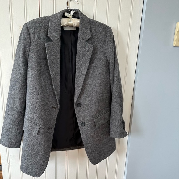 EVERLANE Italian Wool Oversized Blazer size 00 grey herringbone 🖤 - Picture 5 of 8